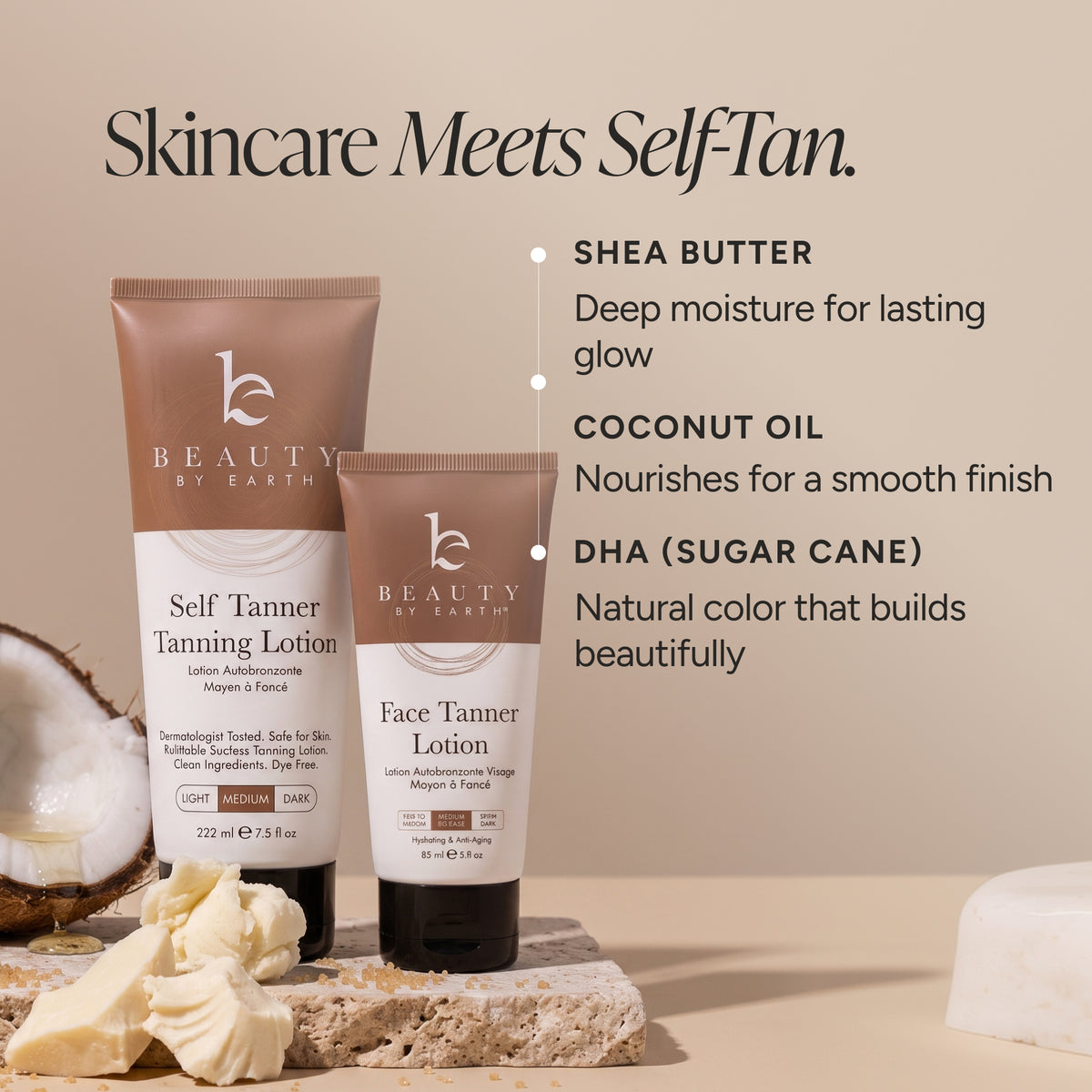 Self Tanner Lotion Duo – Face & Body Bundle
