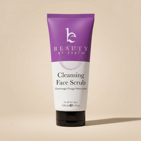 Tube of Beauty by Earth Cleansing Face Scrub on a beige background