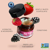 Organic Berry Lip Scrub - for Dry, Chapped Lips
