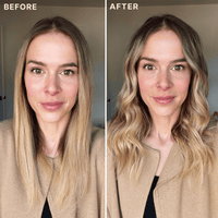 Sea Salt Spray Hair Texturizer effect on women's hair, achieving natural beach waves, before and after style