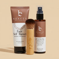 Face self tanner, water bronzing mist and brush